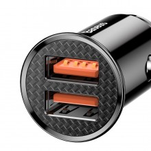 Автомобильное зарядное устройство Baseus PPS QC3.0/PD 2-USB 30W 5A Оригинал Быстрая зарядка Черный